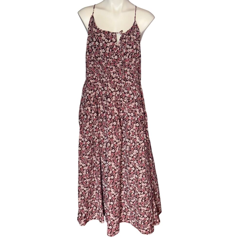 Lucky Brand women’s floral print smocked midi dress